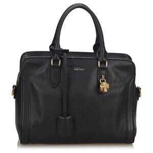Alexander McQueen Pebbled Calfskin Skull Padlock Zip Around Tote Bag - Medium